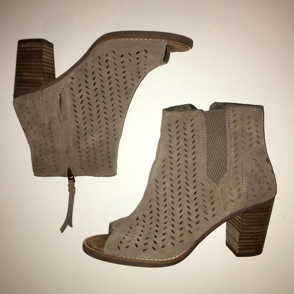Toms Shoes - **SOLD** TOMS Majorca Suede Peep Toe Bootie 7.5M